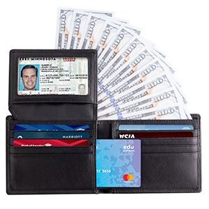 Genuine Leather Mens Bifold Wallet Genuine Leather Mens Bifold Wallet