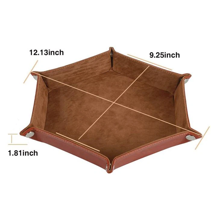 Folding Leather Velvet Dice Tray Folding Leather Velvet Dice Tray